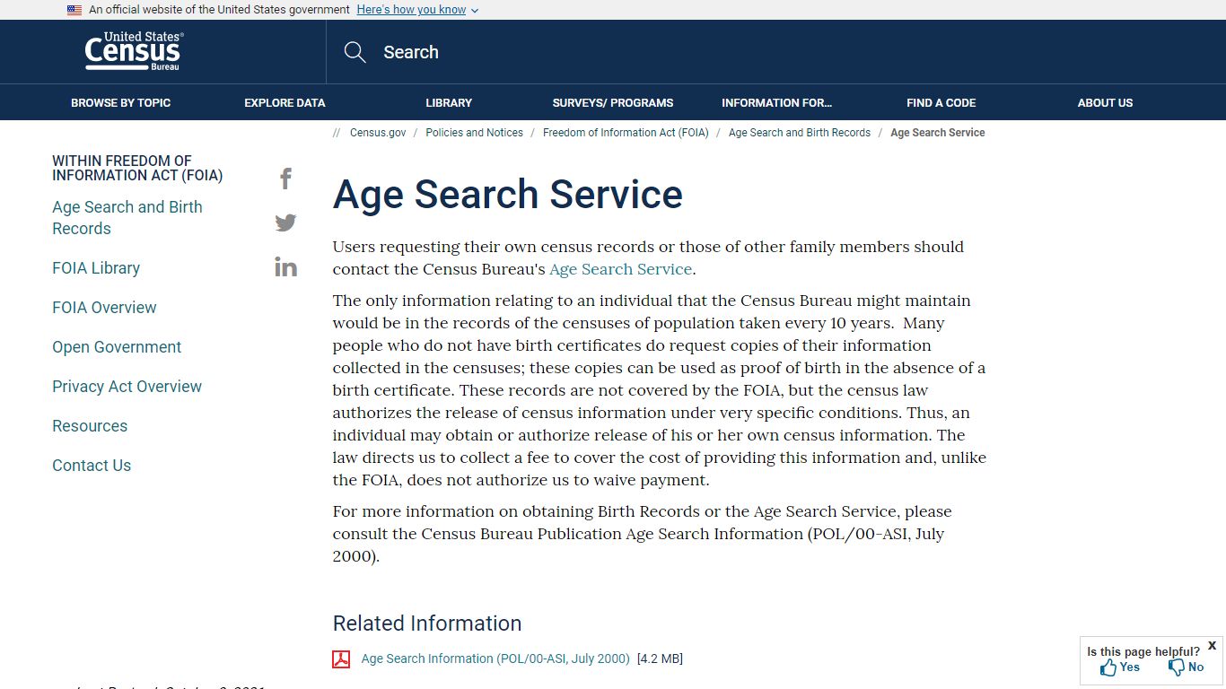 Age Search Service - Census.gov